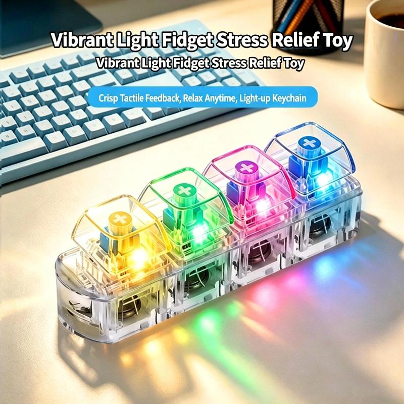 Mechanical Keyboard LED Light-Up Fidget Toy 2026 Creative Keychain Pendant for Adult Stress Relief Bag Accessory