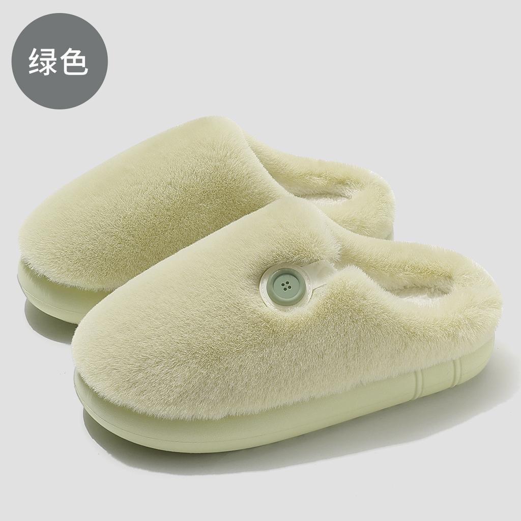 Home cotton slippers winter plush warm indoor household bedroom winter fluffy slippers winter