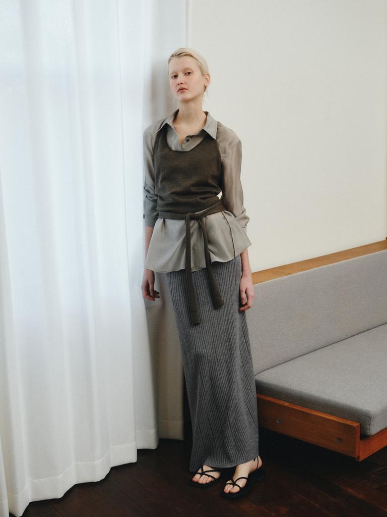 Reply Wool Halter Wrap Vest_Khaki