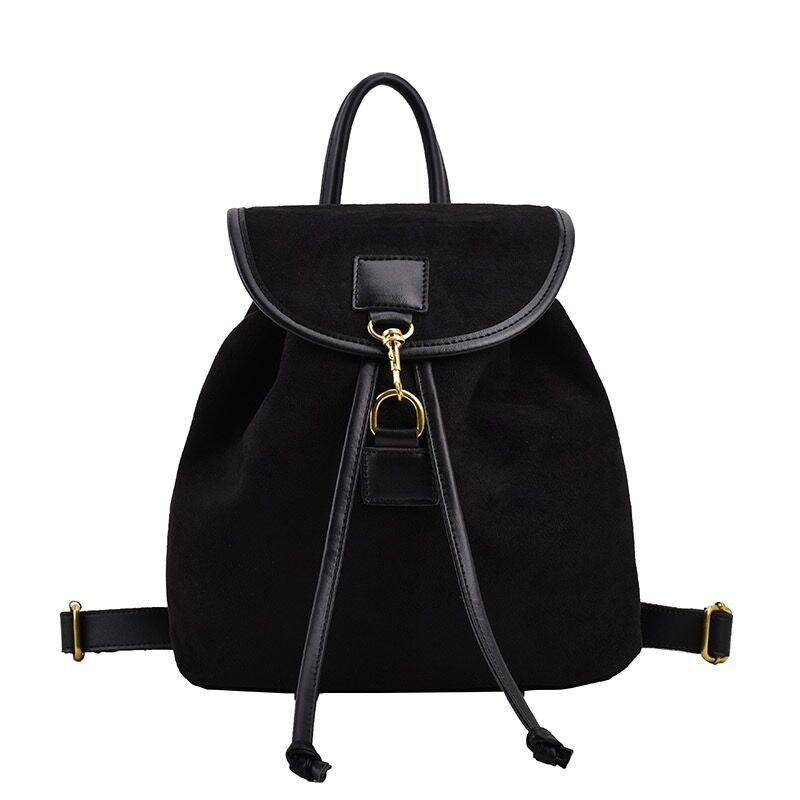 

Supply Backpack New Bag Women s Bag Fashion Casual Simple Premium Leather Student Backpack чёрный