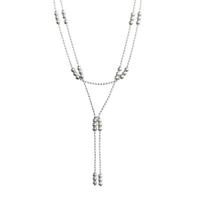 Layer Bead Tassels Necklace Delicate Chain Collarbone Jewelry Trendy Women
