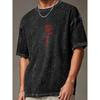Washed Men'S Vintage Graphic T-Shirt Streetwear Tee All Season Casual for Everyday Urban Style Distressed Look Comfortable Fit Loose Fit Top Fashion