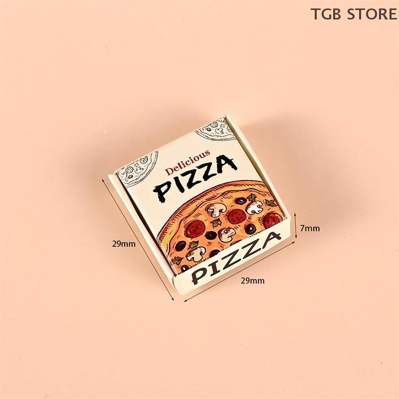 5/10 Pcs 1:12 Dollhouse Miniatures Pizza Box Model Doll House Accessories Decor Simulation Mini Food Toys Pretend Play Toys DIY