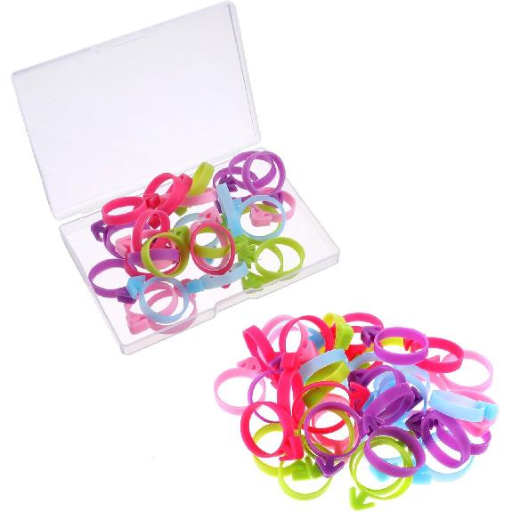 40 Pcs Pastry Bag Ties, Reble Piping Bag Ties Silicone Icing Bags Tie Decoration Bags Cake and Pastry Supplies Clips for Cake Cookies 5 Color