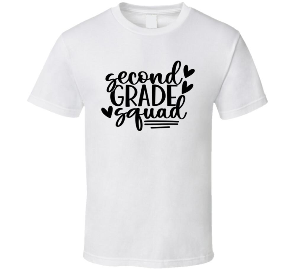 Second Grade Squad T Shirt Funny Educator Tee Great Gift Teacher School TShirt XXXL