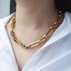316L Stainless Steel Hip Hop Thick Chain Bracelet Vacuum Plating Geometric Links Statement Bracelets Hand Chains for Women Men