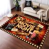 Movie Night Area Rug, Soft Non-Slip Carpet for Home Theater Living Room, Cinematic Ambiance Decor Floor Mat