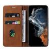 For Samsung Galaxy S24 Ultra Leather Case Wristband Design Stand Phone Cover