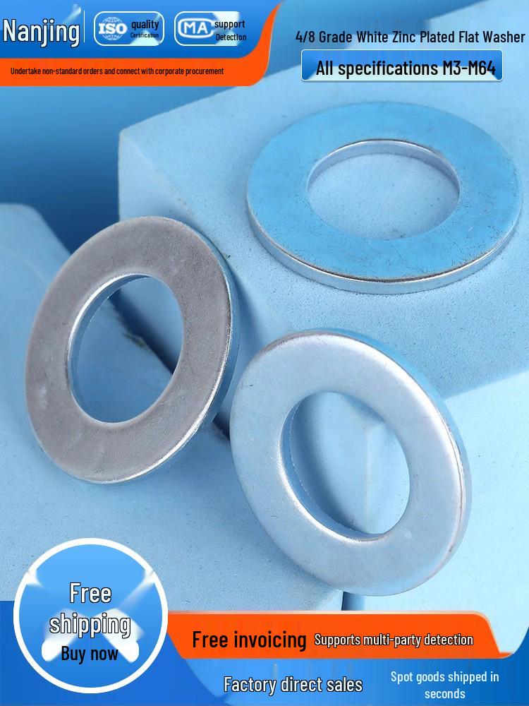 

4.8 Level White Zinc Plated Flat Washer Spacer M3-M64 M3*8*0.8 (100 pcs)