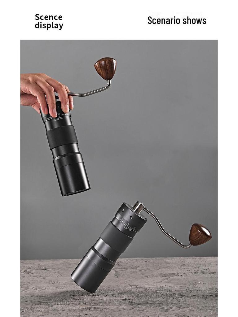 Stainless Steel Hand-Crank Coffee Grinder with External Adjustment for Italian Coffee