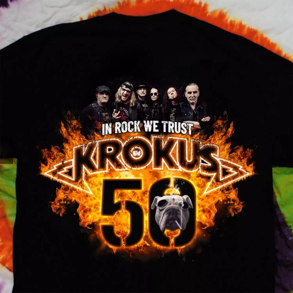 

IN ROCK WE TRUST KROKUS Band 2025 T Shirt Full Size S-5XL Unisex T-Shirt M