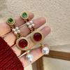 Classic Middle Women Girls Enamel Flower Earrings Ear Clip Vintage Elegant Lady High-end Party Banquet Accessories Jewelry