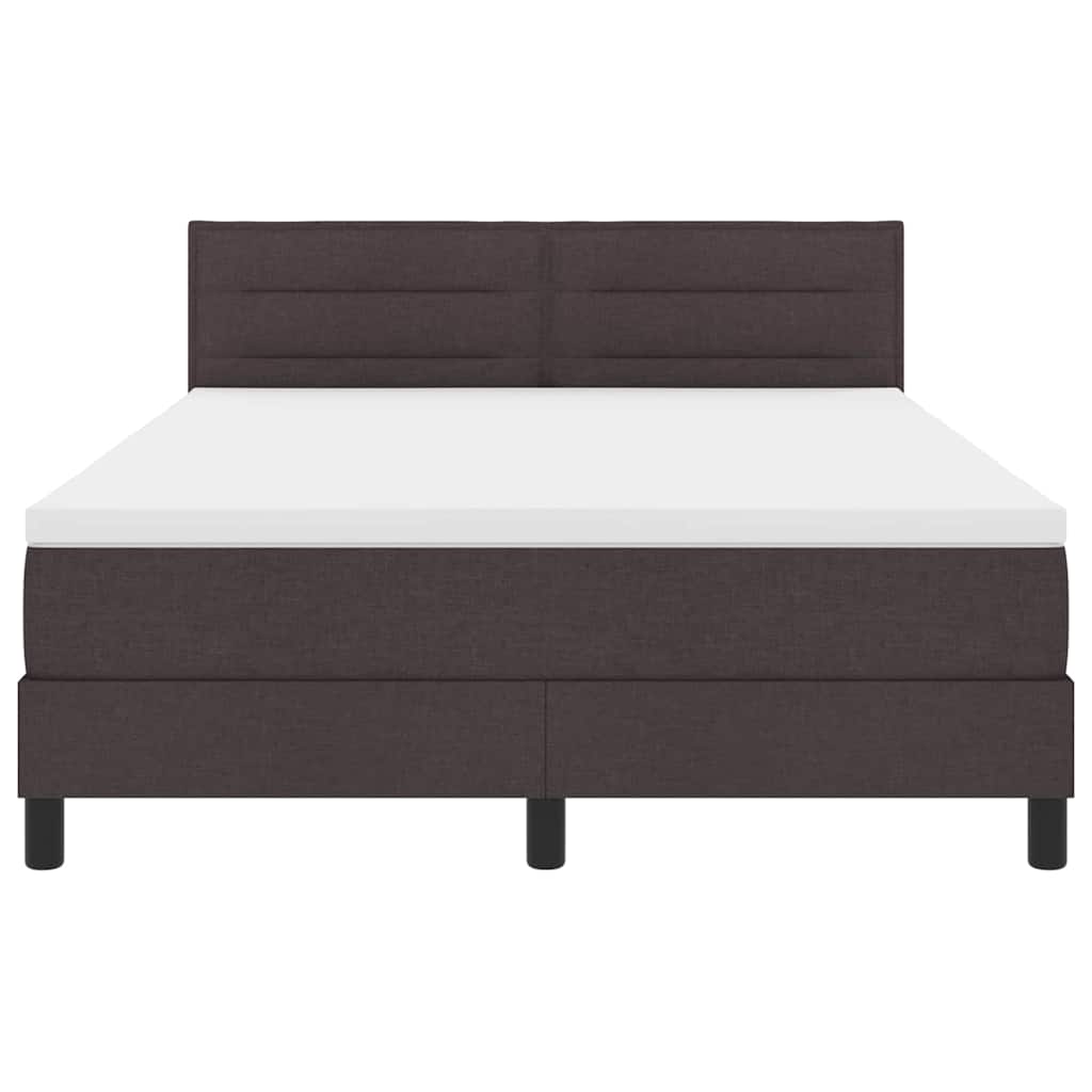 Box Spring Bed with Headboard Dark Brown 160 x 200 cm Fabric