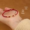 Year of the Dragon Red Rope Bracelet: Chinese Style Braided Bead Handmade Jewelry for Women and Couples