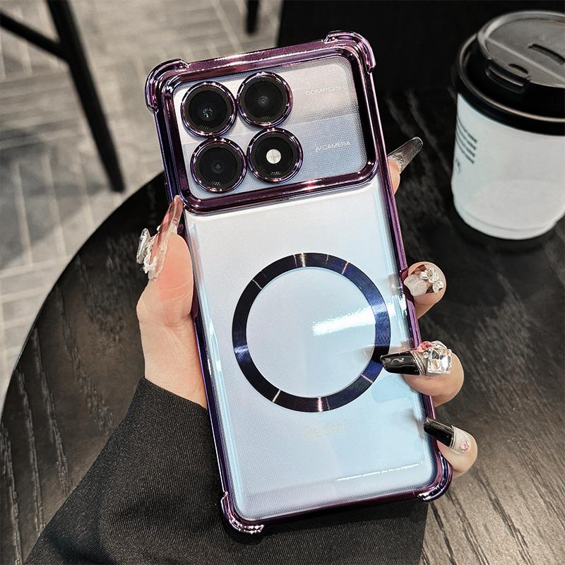 

Мягкий ТПУ чехол с гальваническим покрытием, магнитный, противоударный, для POCO F8 Ultra, чехол для защиты объектива, для беспроводной зарядки, для POCO F8Pro POCO F8 Ultra фиолетовый