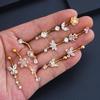 1Pcs  Stainless Steel Zircon Belly Button Ring Butterfly Flower Belly Button Stud Micro-Set Round Belly Button Piercing