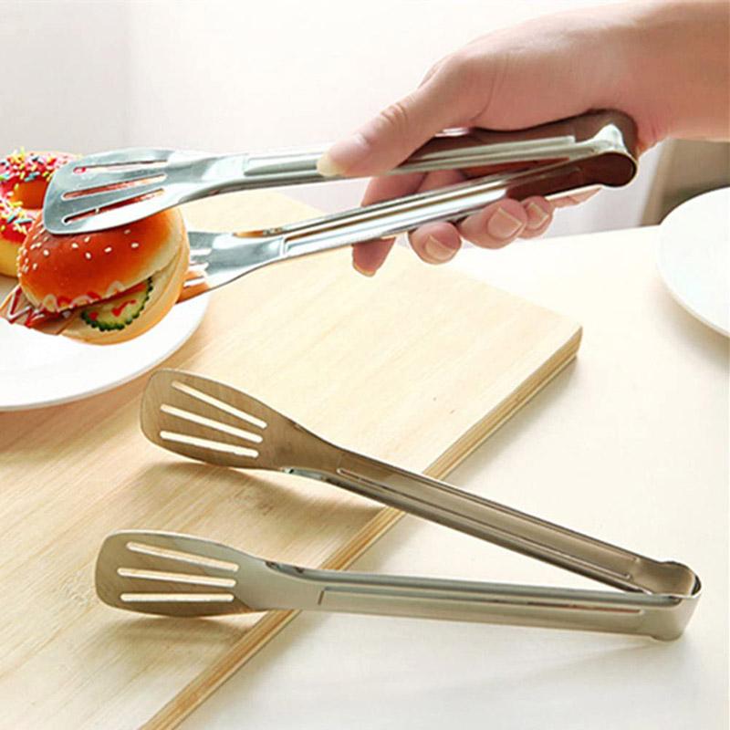Kitchen Tongs Stainless Steel Barbecue Fork Pliers Cake Sandwich Bread Steak Tongs Practical Kitchen Cooking Supplies