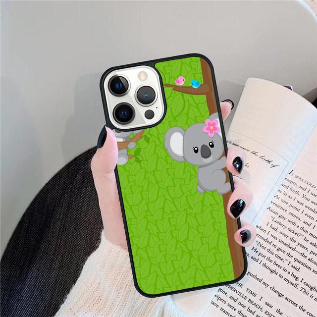 Cute Cartoon Koala Coque Shell For iPhone 17 Air 15 16 14 13 12 Pro Max 11 Pro Max Plus Phone Case Cover