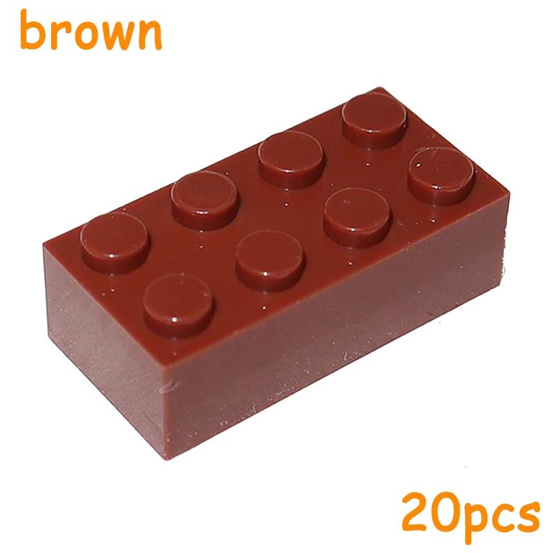 

20PCS MOC Assemble Particles 3001 2x4 Bricks Dots Thick 2*4 Building Blocks DIY Educational Creative Toy for Kids коричневий