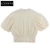Beautiful Tulle Lace Short-sleeved Knit Top for Women, Ivory, Size 38, 241706 Tops 38 IvoryUsed