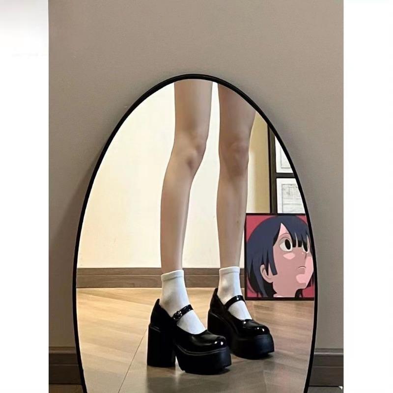 Super Legs Slanke Hæler Mary Jane Høye Hæler Platåsåler Allsidig Mote Superhøy Hæl Mary Jane Sko Tykke Hæler