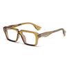  New Retro Square Sunglasses Women Gradient Leopard Shades UV400 Fashion Clear Lens Men Trending Rivets Frame