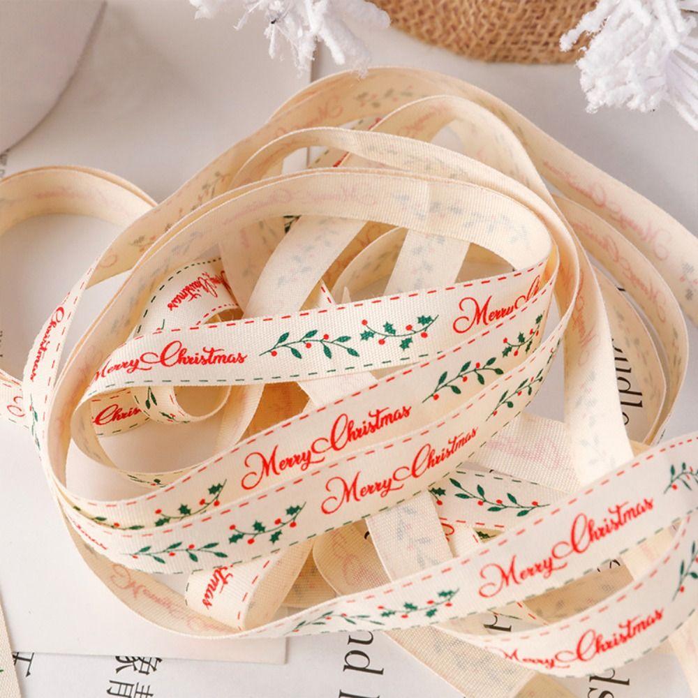 Elk Christmas Ribbon Letter Party Webbing Material Fashion Christmas Tree Decor  Cake Box Decor