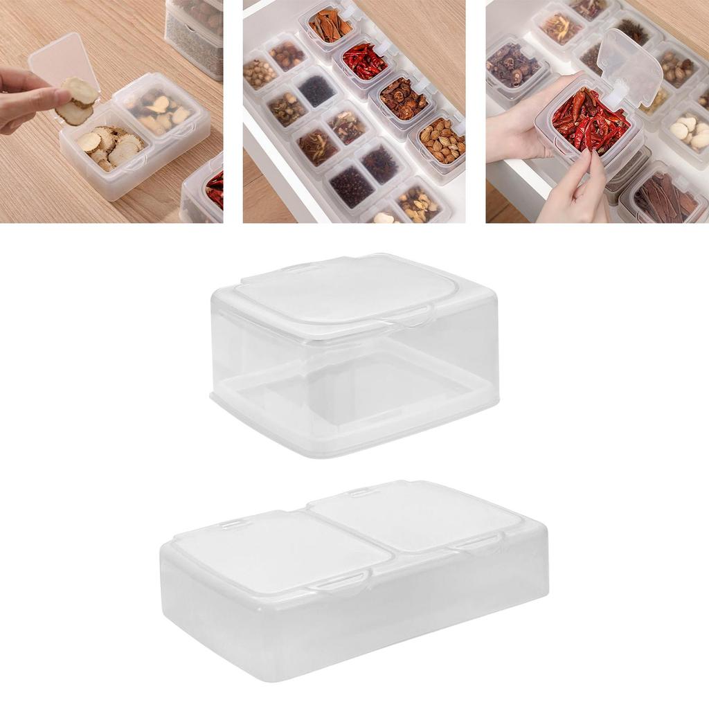 Clear Seasoning Box Sealed Condiment Container for Kitchen Countertop
