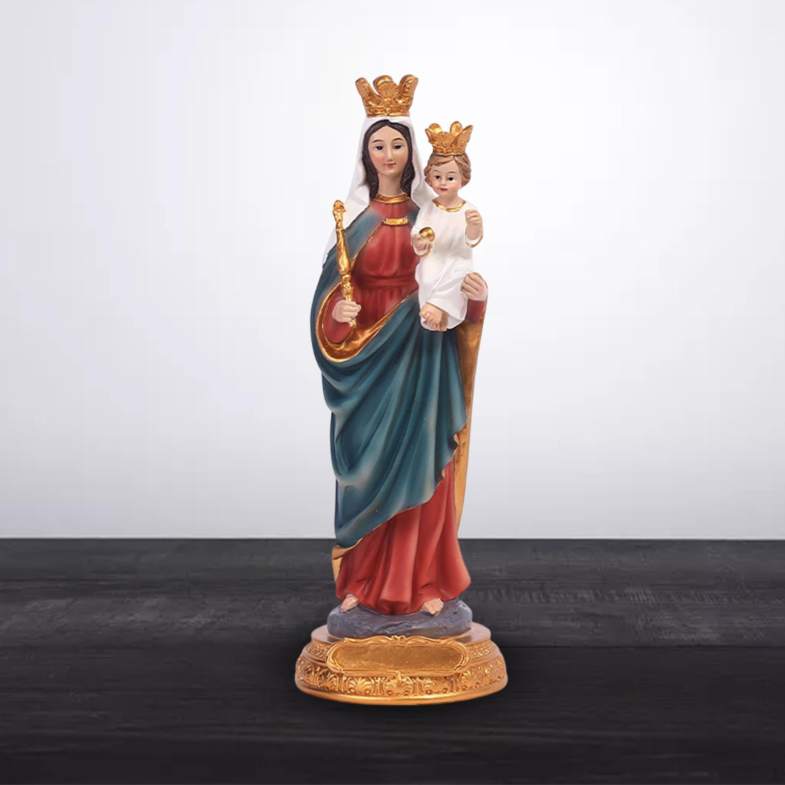 Blessed Resin Figurines Jesus Sculpture of Grace Religious Virgin Mother Mary Statue for Dinning