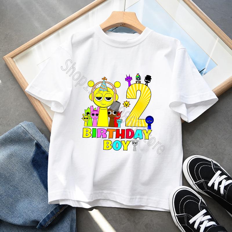 Bumbac 100% Sprunki Incredibox Haine pentru copii Băieți Fete Tricou petrecere de aniversare Joc de desene animate Imprimare grafică Mâneci scurte Topuri confortabile