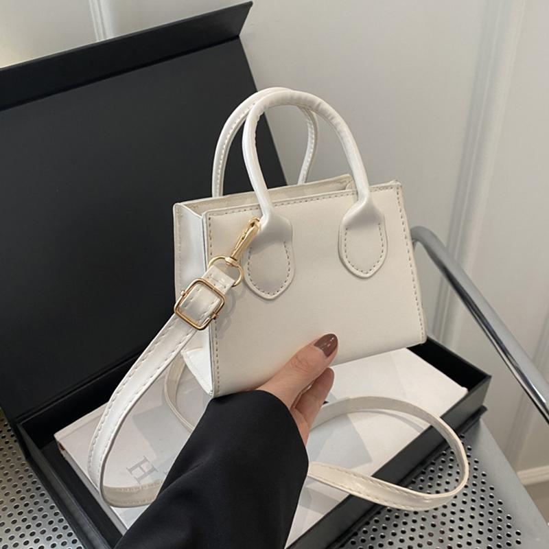 Luxury Design Handbags Mini Square PU Leather Crossbody Bag For Women Fashion Candt Color Top Handle Small Shoulder Bag