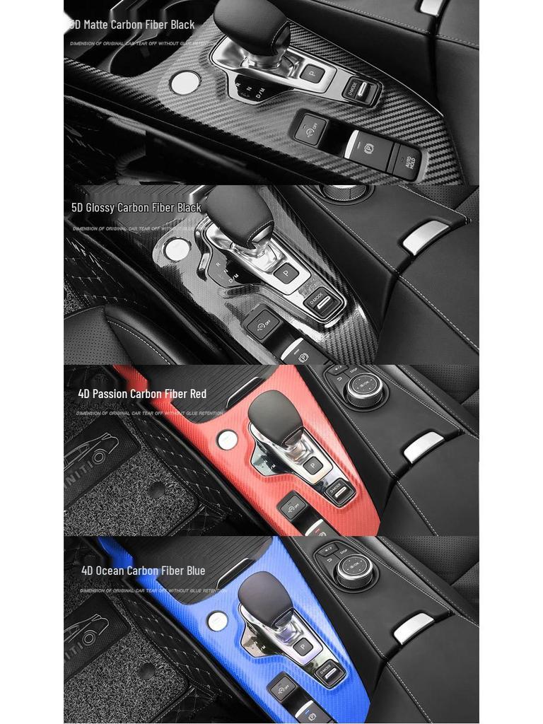 Carbon Fiber Anti-Kick Center Console Sticker for 09-21 Toyota Highlander Interior Decoration