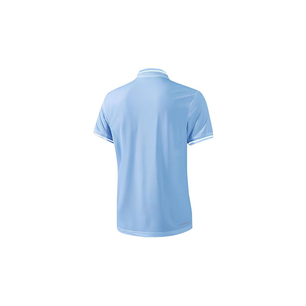 Li-Ning Campus Series Logo Print Quick-Dry Short Sleeve Polo Shirt Men Polo Shirts Calm-Blue YPLT041-5