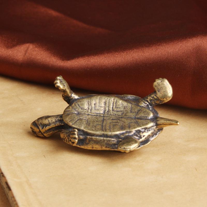 1 Stück Vintage Messing Schildkröte Statue Heim Schreibtisch Dekorationen Kupfer Wassertiere Figuren