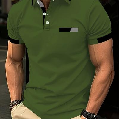Beliebtes Poloshirt mit Knöpfen für Herren mit Digitaldruck-Pullover, bequem und atmungsaktiv, mit Kragen und kurzen Ärmeln für den Außenbereich