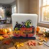 Holiday Tissue Organizer Halloween Wooden Napkin Holder Ghost Pumpkin Decorative Tabletop Dispenser Paper Towel Dispenser Storage for Dinner