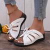 Fashion Women Bow Wedges Slippers Platform High Heels Shoes Summer Beach Flip Flops Female New Fashion Sandals Casual Slides Big Size