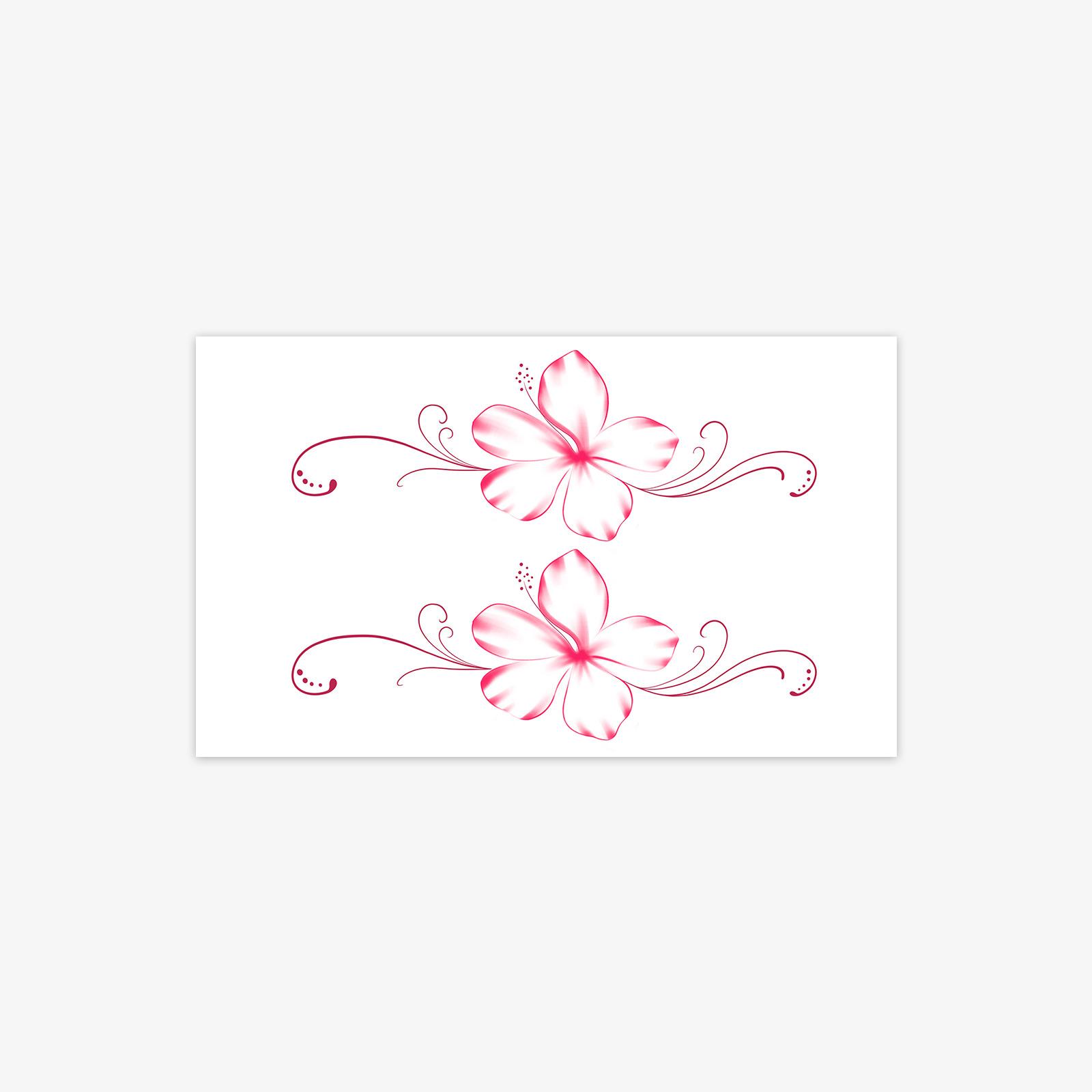 

Flower Cherry Blossom Tattoo Sticker Waterproof Female Lasting Senior Feeling Waist Belly Sexy Temporary Tattoo Sticker 15*9
