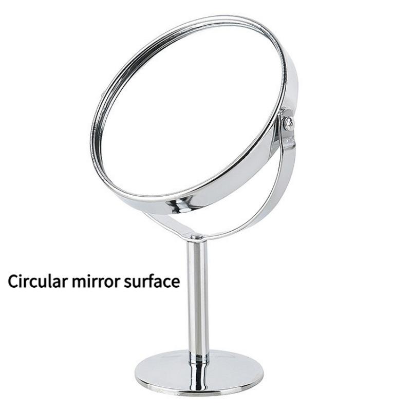 1PC high definition double-sided desktop cosmetic mirror stainless steel magnifying glass cosmetic mirror, small mirror office bedroom table rotation