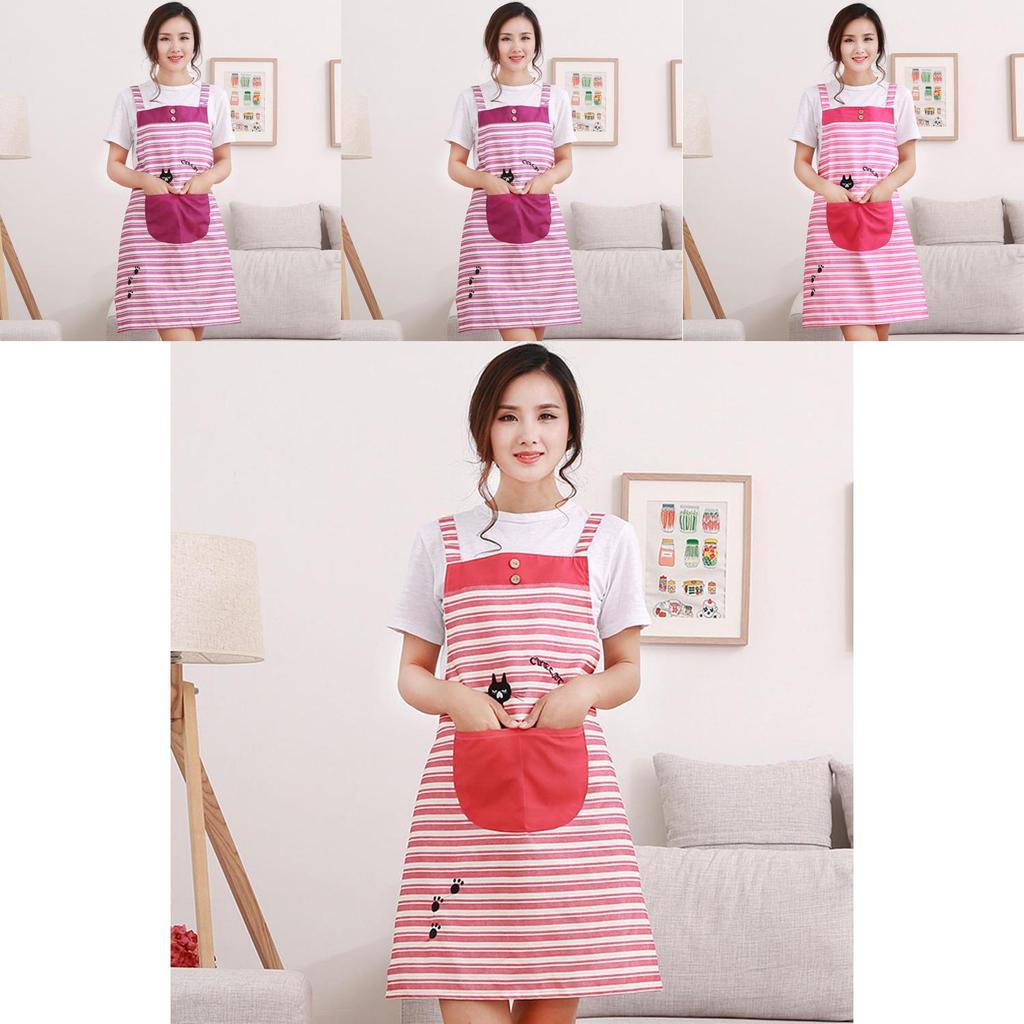Versatile And Stylish New Cute Home Womens Striped Bib Cooking Apron For Every Occasion