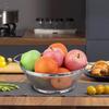 3 Pack 18/8 Stainless Steel Colander Sieves(5-Quart, 4-Quart and 3-Quart), Mesh Strainer Net Baskets with Handles & Resting Base for Strain, Drain,