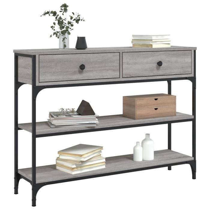 VidaXL Console Table Sonoma Grey 100x25x75 Cm Engineered Wood 834183