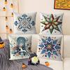 Snowflake hexagonal maple leaf print Pillow Case Comfort Sofa Bed Silky elegant Invisible zipper Decorative cushion cover
