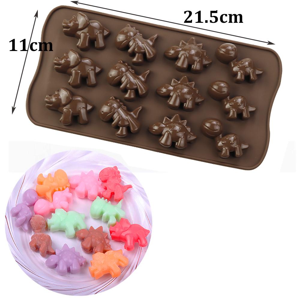 1Pcs Silicone Chocolate Mold Love Shell Star Lollipop Leaves Small Dinosaur Elliptical Robot Silicone Cake Mold Baking Equipment