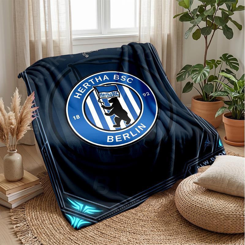 Hertha bsc FC Coperta Morbida in Flanella Pile Leggera Accogliente Calda Coperta Plaid per Divano Letto Arredamento Casa