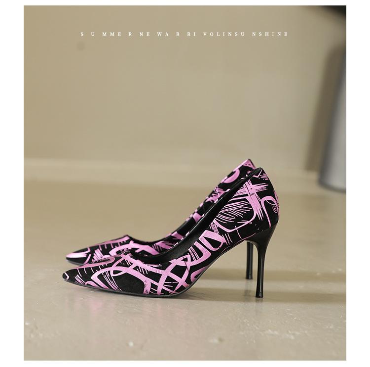 

Женские туфли-лодочки на высоком каблуке, весенние новые, сексуальные, с острым носком, на тонком каблуке, больших размеров 42 фиолетовый