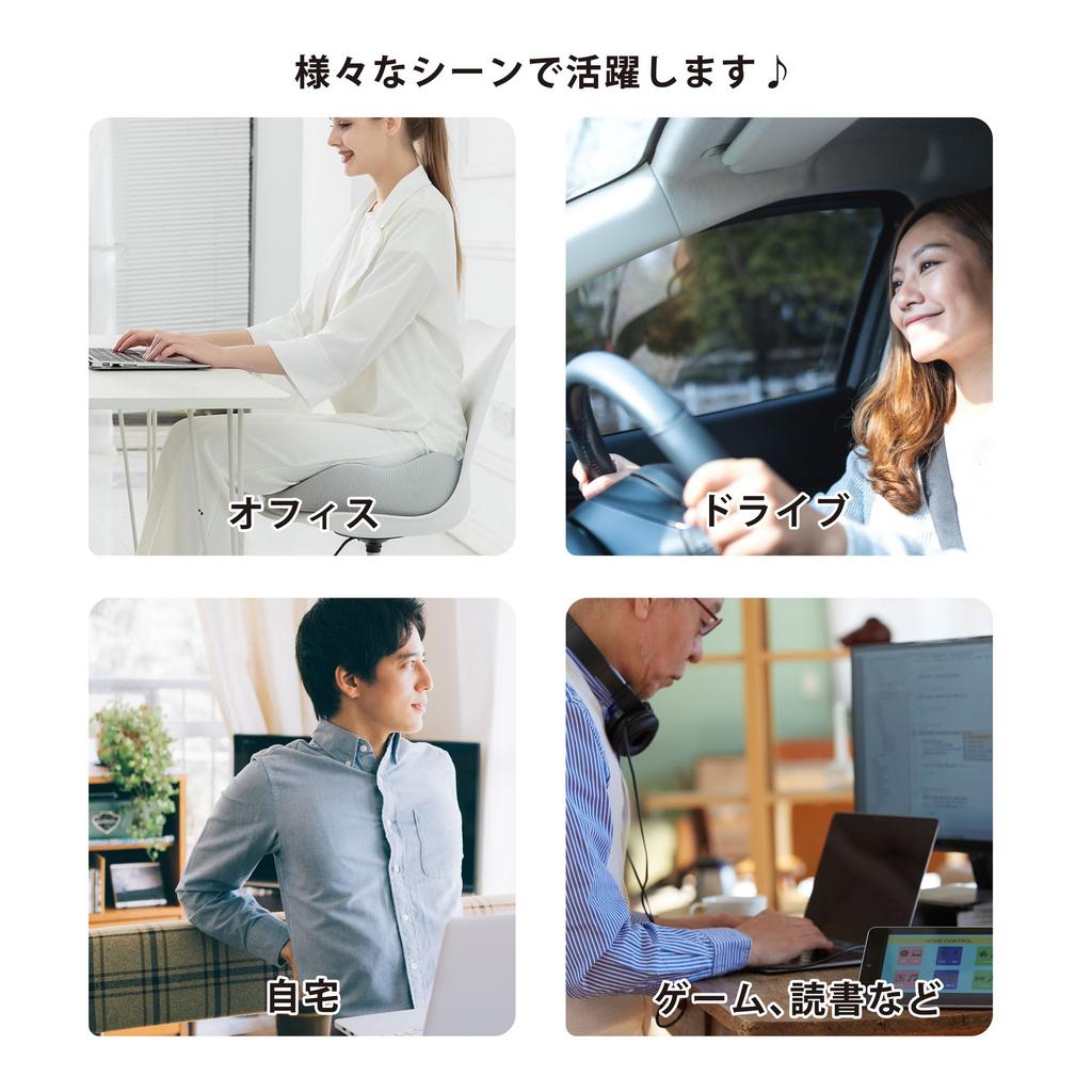 CLEAN HOUSE Posture Correcting Chair for Memory Foam Washable Cover Adults, Cushion, Included, U-Shaped (Blue)