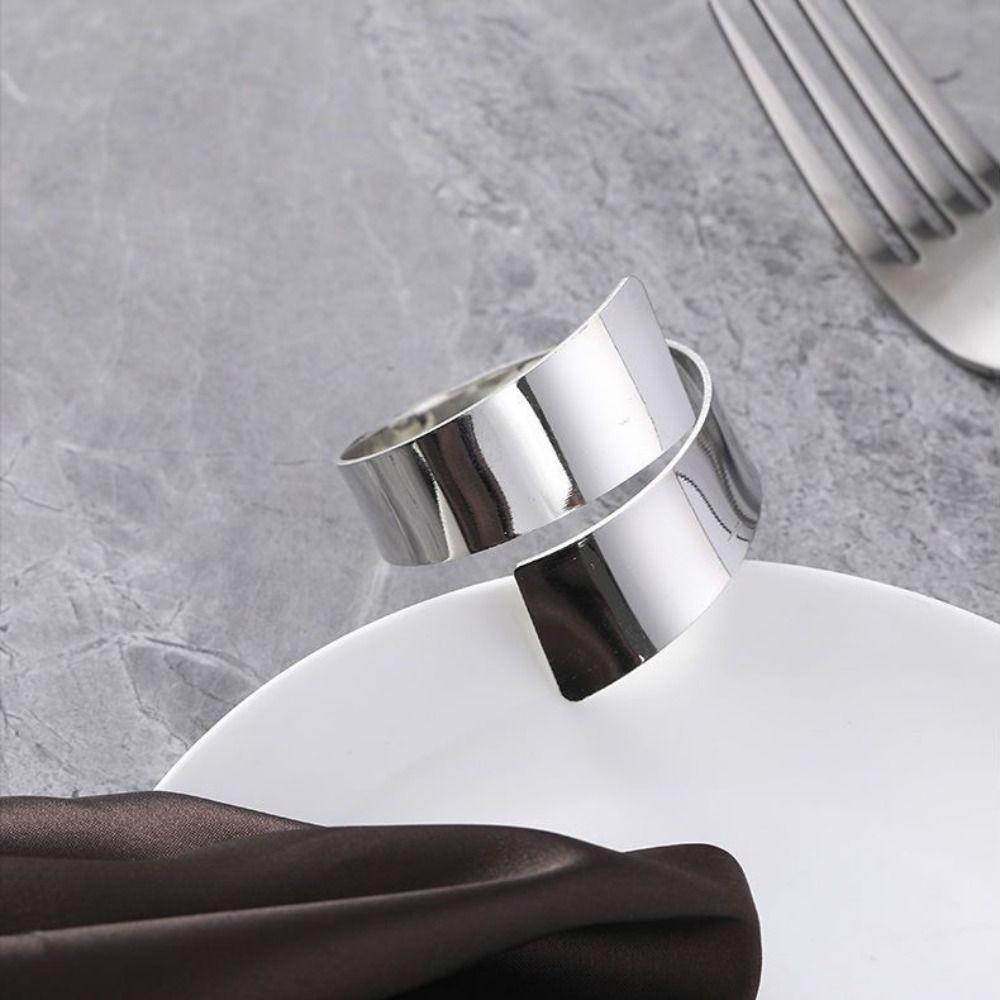 Gilded Napkin Ring Gold/Silver Wedding Towel Rings Durable Napkin Holder Restaurant