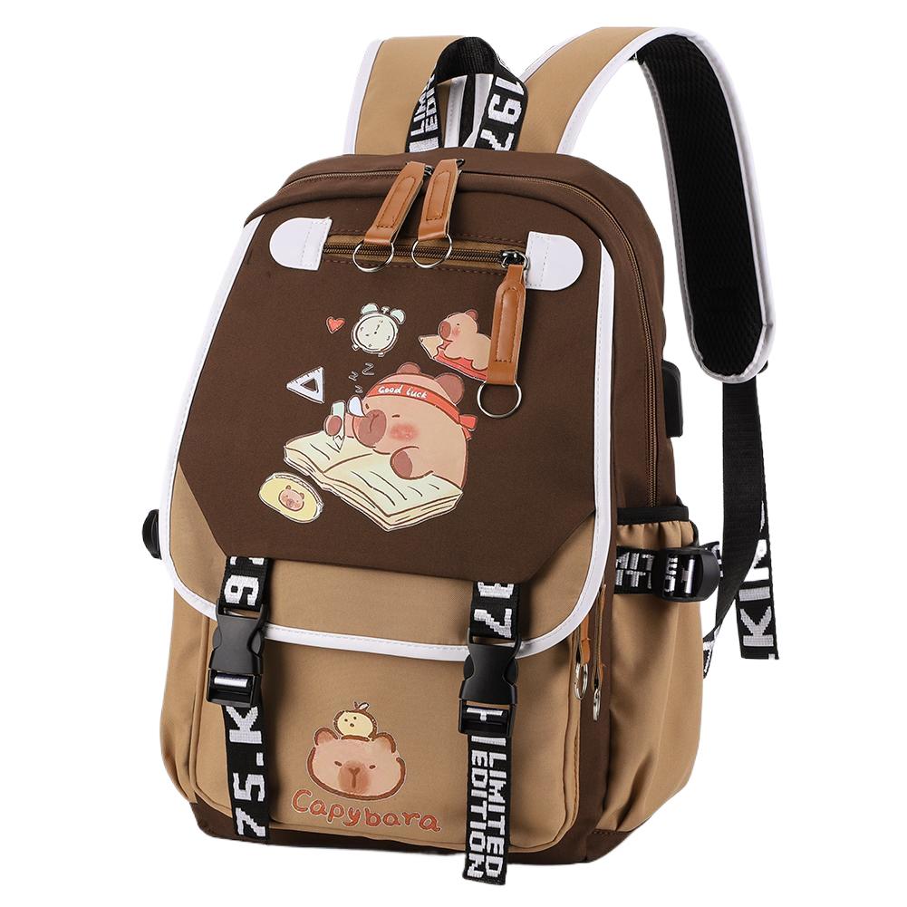 Capybara Backpack for Girls Boys Students Cute Kawaii Laptop Backpack Adjustable Strap Large Capacity Bookbag for School Travel