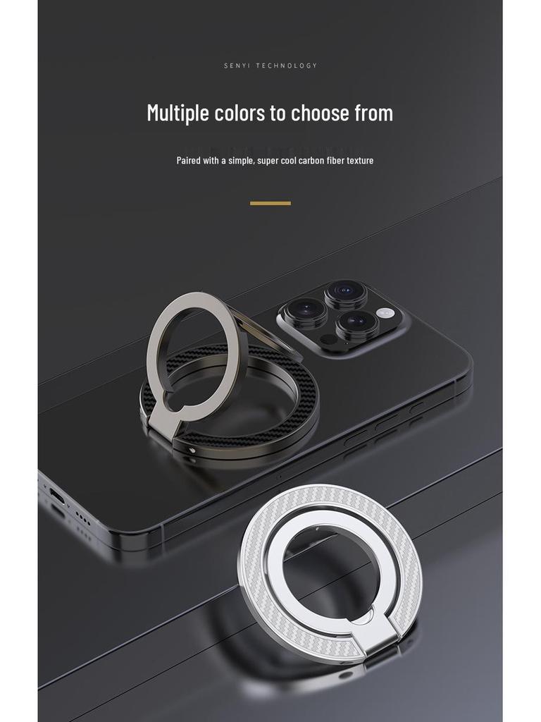MagSafe Three-Fold Double-Sided Magnetic Phone Ring Holder for Apple & Android